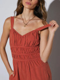 Dolly Ruched Straps Jumpsuit
