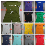 Summer High Quality Cotton Mens Print O Neck Short Sweatshirt Set