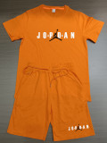 Summer High Quality Cotton Mens Print O Neck Short Sweatshirt Set