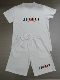 Summer High Quality Cotton Mens Print O Neck Short Sweatshirt Set