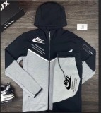 Summer High Quality Cotton Mens Print Long Sleeve Hoodie Sweatshirt Set