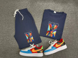 Summer High Quality Cotton Mens Print O Neck Short Sweatshirt Set