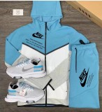 Summer High Quality Cotton Mens Print Long Sleeve Hoodie Sweatshirt Set