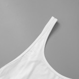 Women's Summer Sexy Transparent Letter Printed Tight Rompers
