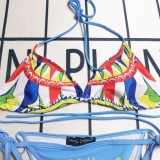 Summer Beach Padded Printed Halter Bikini Swimwear