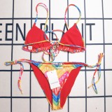 Summer Beach Padded Printed Halter Bikini Swimwear