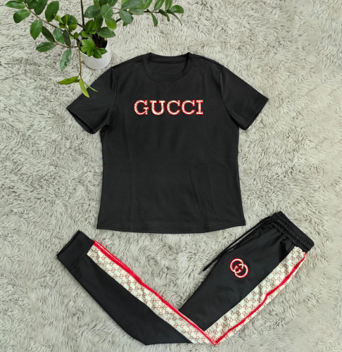 Casual Elegant Embroidery Ladies Two Piece Pant Set