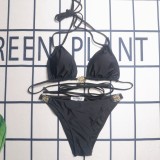Summer Beach Padded Printed Halter Bikini Swimwear