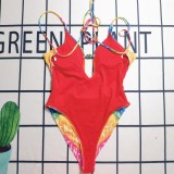 Casual Printed Straps One Piece Swimsuits