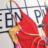 Casual Printed Straps One Piece Swimsuits