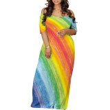 Casual Printed Off Shoulder Maxi Dresses