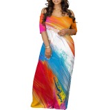 Casual Printed Off Shoulder Maxi Dresses
