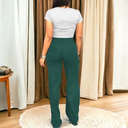 Fashion Women's Clothing Letter Cartoon Print Two-piece Pant Set