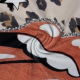 1 Piece Customized Plus Size Casual Tongue Printed V Neck Midi Dresses