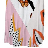 Casual Printed Letter Short Sleeve Maxi Dresses