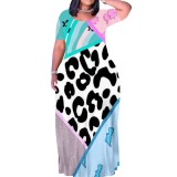 Casual Printed Letter Short Sleeve Maxi Dresses