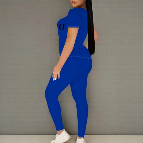1 Piece Customized Casual Print Two Piece Pant Set