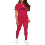 1 Piece Customized Casual Print Two Piece Pant Set