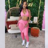 Autumn Athletic Wear Set with Long Pants Three Piece