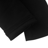 Solid Turndown Neck Pit Zip Up V-neck Jumpsuit
