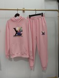 Summer High Quality Cotton Mens Print Long Sleeve Hoodie Sweatshirt Set