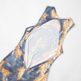 2024 Summer Fashion Painted Print Short Rompers
