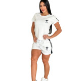 High Quality Pressed Embroidery Two-piece Short Set