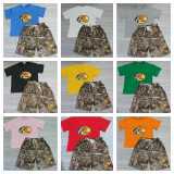 High Quality Cotton Kids Print Short Sweatsuits Set