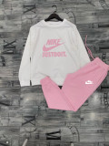 High Quality Cotton Print O Neck Long Sleeve Sweatsuits Set
