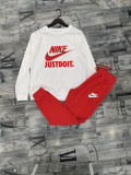 High Quality Cotton Print O Neck Long Sleeve Sweatsuits Set