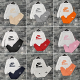 High Quality Cotton Print O Neck Long Sleeve Sweatsuits Set