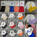 High Quality Cotton Print O Neck Long Sleeve Sweatsuits Set