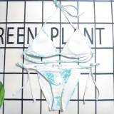 Summer Beach Padded Printed Halter Bikini Swimwear