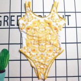 Summer Beach Padded Printed Straps One Piece Swimsuits