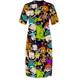 Custom Large Size Casual Printed Outfits V Neck Women's Maxi Dresses