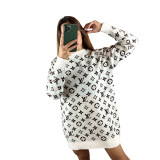 Long Sleeve O Neck Sweaters Dresses