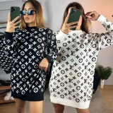 Long Sleeve O Neck Sweaters Dresses