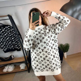 Long Sleeve O Neck Sweaters Dresses
