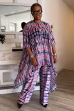 Casual Printed Irregular Wide-leg Two-piece Pant Set
