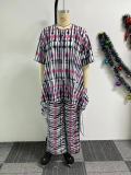 Casual Printed Irregular Wide-leg Two-piece Pant Set