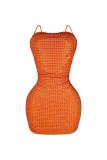 Solid Color Hot Diamond Strap Low Waist Bodycon Dress