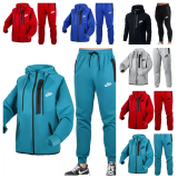 Autumn/winter Printed Logo Sports Hooded Sweatshirt Two Pieces