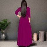 Casual Figure Print Lace-Up V Neck Printed Dresses