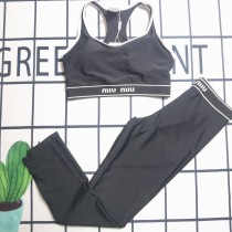 Summer Padded Swimwear Sportswear Vest Bra Crop Top & Trousers