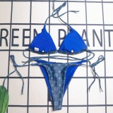 Summer Beach Padded Printed Halter Bikini Swimwear