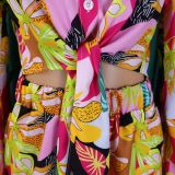 African Pants Set Women 2 Piece Sets Matching Sets Printed Top and Pants