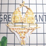 Summer Beach Padded Printed Halter 2 Piece Bikini Swimwear