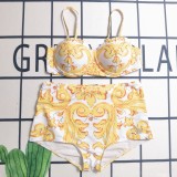 Summer Beach Padded Printed Halter 2 Piece Swimwear