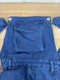 Casual Overalls Loose Straight Leg Multi-pocket Sling Denim Jumpsuit