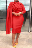 Elegant Ruched Knee-Length Pencil Celebrity Bodycon Midi Dresses